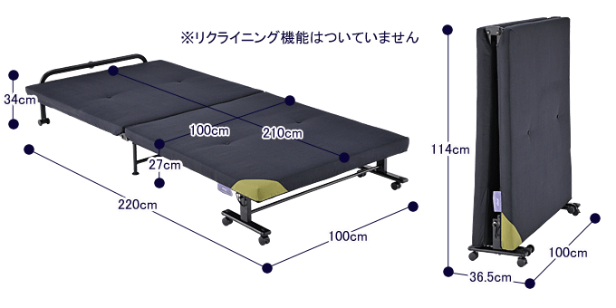収納式敷ベッド　AX-B540図面