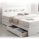 デザイン収納ベッド　シルビア　ホワイト
