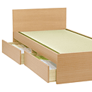 シンプルフラットヘッド畳ベッド　モネフラット角型引出付　ライト