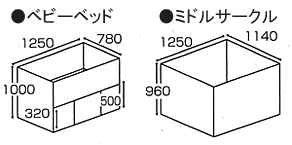 ベビーベッド パルテールミドルサークル エコ図面