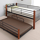 おしゃれな天然木デザイン親子ベッド　IRI-0035