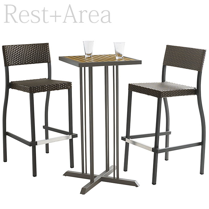 ハイタイプガーデンセット おしゃれ ピール編み カウンターセット マルタハイテーブル/マルタS×2