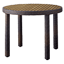 人工木材天板の円形ガーデンテーブル　エーゲ2型