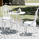 アルミ製テーブル＆チェア3点セット　RT001-3PSET　ホワイト