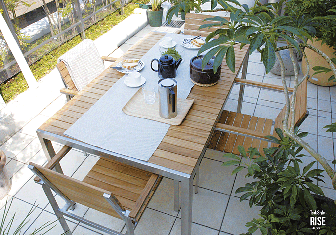 タカショー ガーデンセット 150cm幅ガーデンテーブル スタッキング可能
