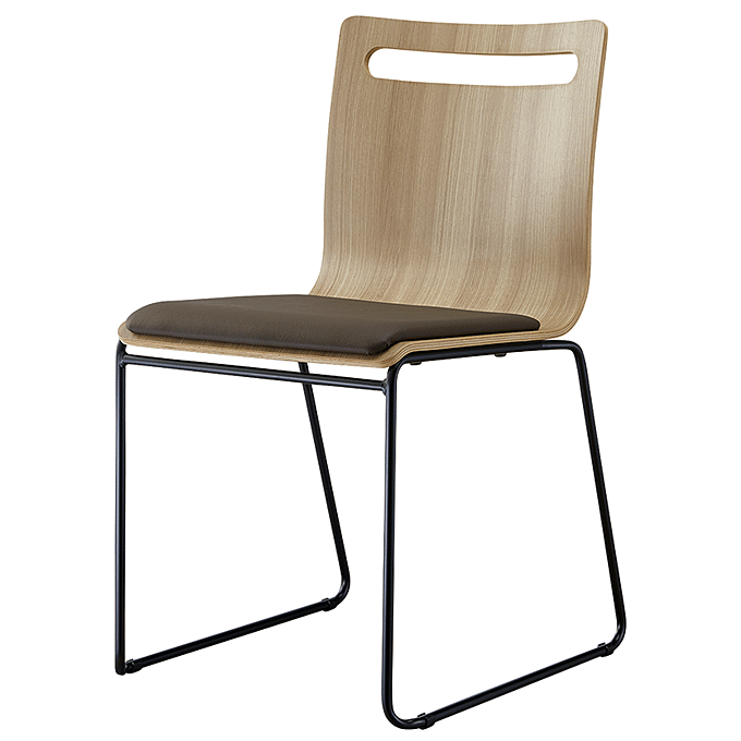 スチール椅子 サーフ ナチュラル レザー