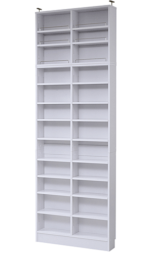 本棚書棚　1cmピッチ　薄型オープン幅81　上置きセット　FRM-0101SET　ホワイト