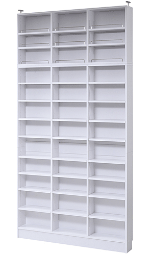 本棚書棚　1cmピッチ　薄型オープン幅120.5　上置きセット　FRM-0102SET　ホワイト
