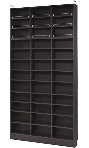 本棚書棚　1cmピッチ　薄型オープン幅120.5　上置きセット　FRM-0102SET　ダークブラウン
