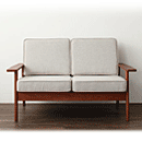 天然木肘のシンプルデザインソファを格安通販　ラス　グレー