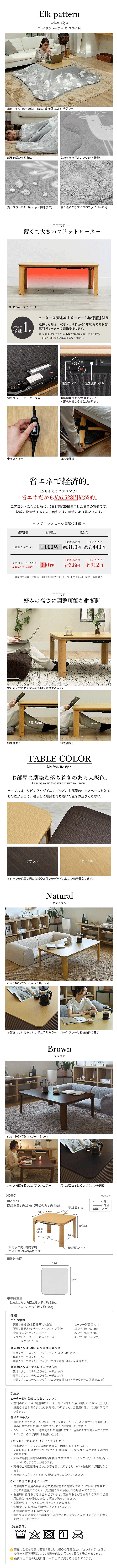 こたつセット フラットモリス2点セット 60x60cm サイズ