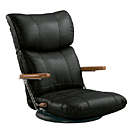 木肘スーパーソフトレザー座椅子YS-1364ブラックを敬老の日に