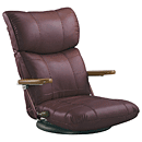 木肘スーパーソフトレザー座椅子YS-1364グレーを敬老の日に