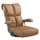 スーパーソフトレザー座椅子YS-1367HR　ブラウン