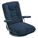 父の日に日本製座椅子を！ポンプ肘式回転座椅子　YS-P1395　ブルー