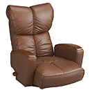肘付本革座椅子　日本製　風雅　YS-P1370HR　ブラウン