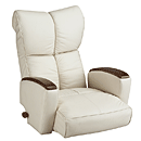 日本製格安座椅子　本革肘付　風雅　YS-P1370HR　アイボリー